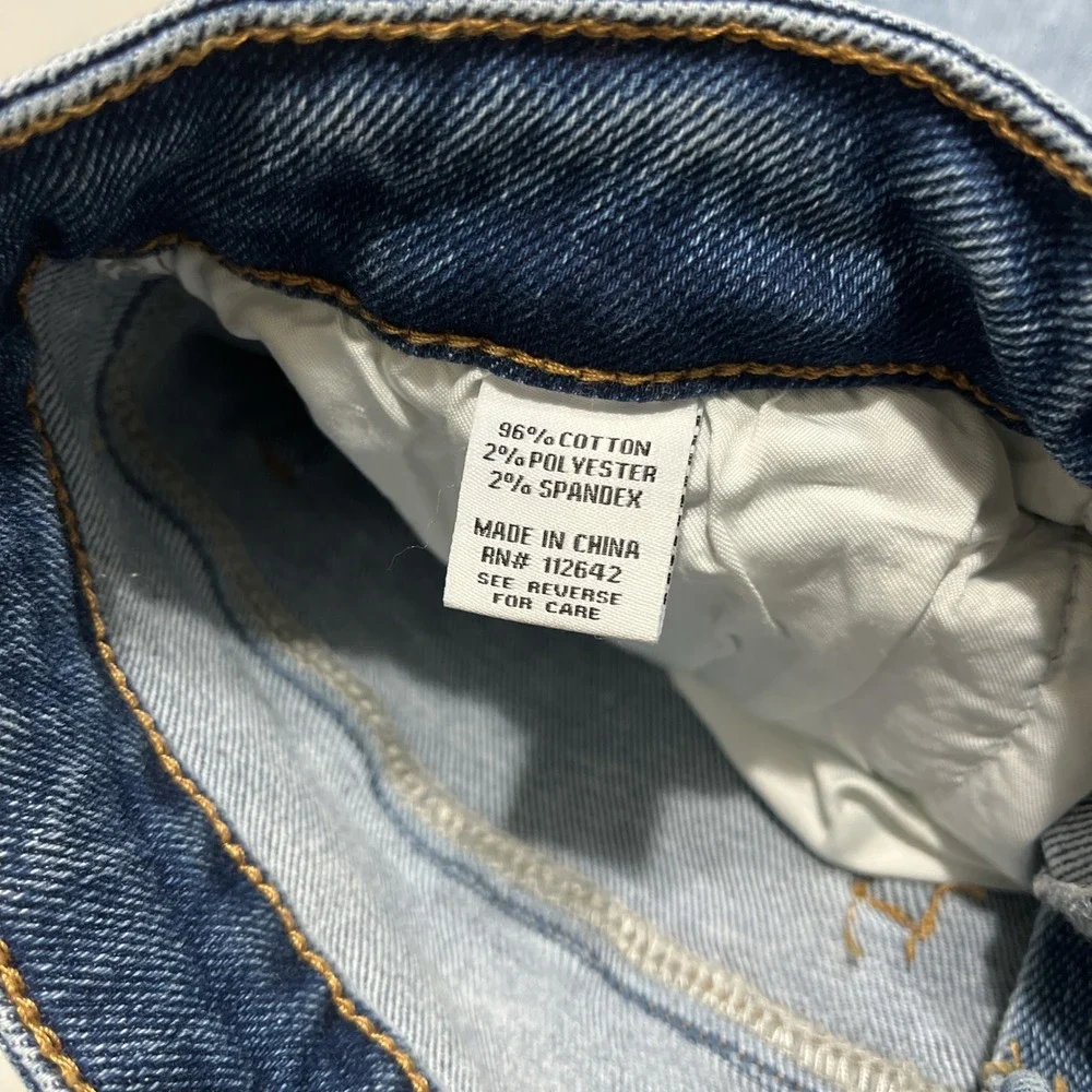 Disclosure Distressed Skinny‎ Jeans 11/30 High Rise Raw Hem Stretch Denim Blue
